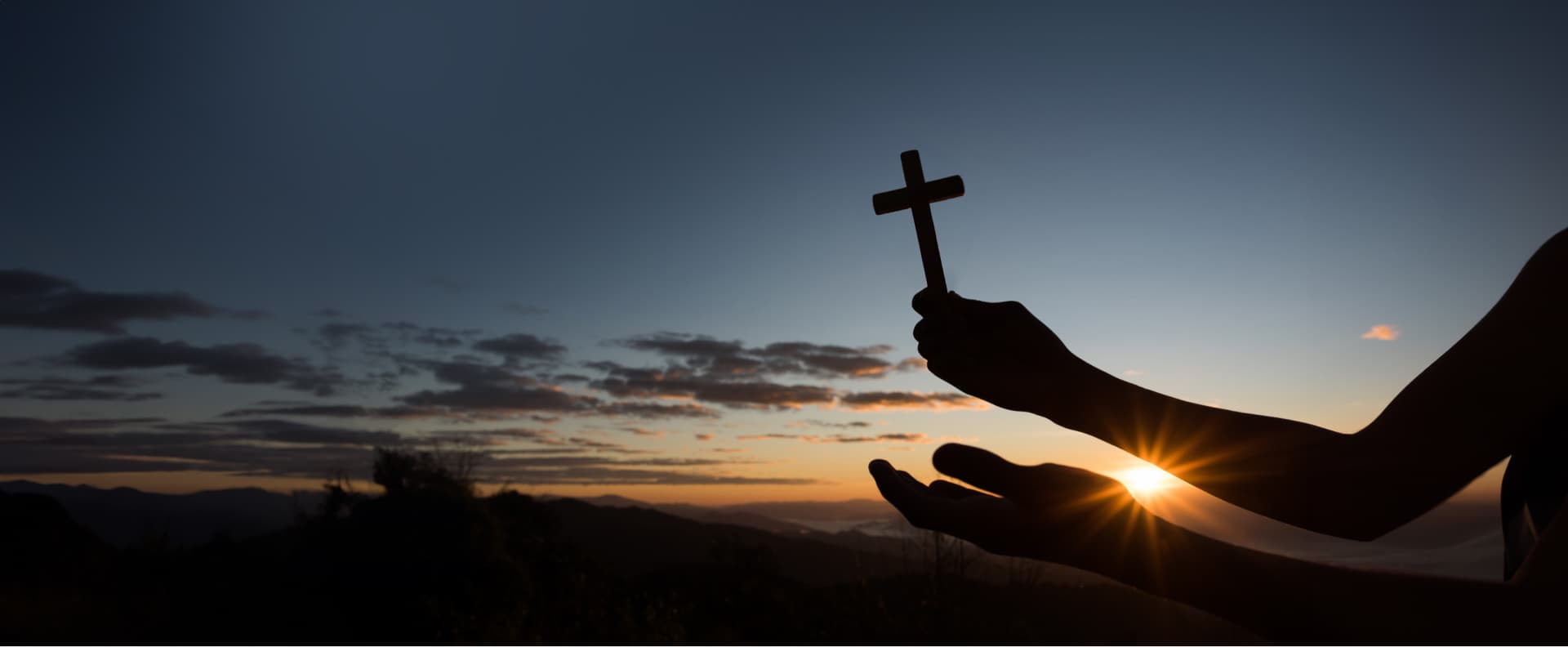 Background image of a cross symbolizing faith